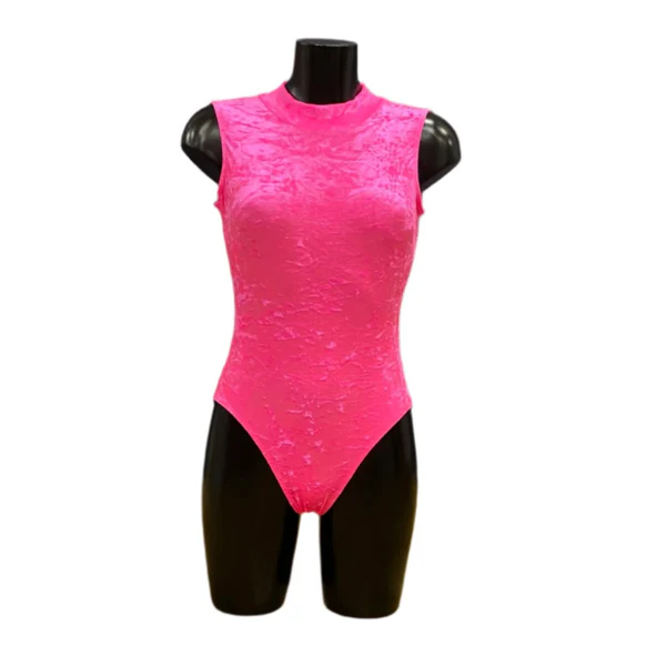 Velour Sleeveless Turtle Neck Leotard